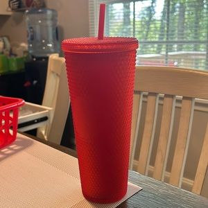 Red Starbucks tumbler